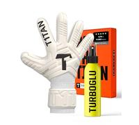 T1TAN Classic White-Out - Gants de Gardien de But - avec Protection des Doigts + Turboglu - Gants de Football pour Gardiens de But - Taille 8