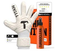 T1TAN Classic White-Out + Turboclean - Gants de Gardien de But Premium avec nettoyant pour Gants - Adhérence maximale et Design Professionnel - Taille 4
