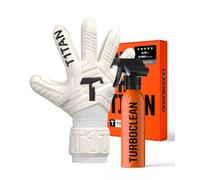 T1TAN Classic White-Out + Turboclean - Gants de Gardien de But Premium avec nettoyant pour Gants - Adhérence maximale et Design Professionnel - Taille 8