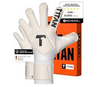 T1TAN Legend White-Out Professionnels Gants de Gardien de But, avec Protection des Doigts, pour entraînement et matchs, Enfants et Adultes - Taille 6