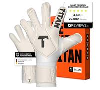 T1TAN Legend White-Out Professionnels Gants de Gardien de But, avec Protection des Doigts, pour entraînement et matchs, Enfants et Adultes - Taille 10