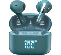 T21 Écouteurs Bluetooth Sans Fil Ecouteurs Bluetooth 5.3 Avec Enc Appel Led Écran 14.2Mm Contrôleur Origx 2.0 Acoustique Eq Ajustement 44H Soutient Chargement Sans Fil Et Usb Type C Ipx8 (Vert)