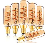T25/T8 Ampoule LED à Filament Flexible 3W, Ampoule E14 LED Lampe à Sel | Ampoules à Incandescence de Rechange 25W 2200K Blanc Chaud 150lm, E14 à Culot à vis Doré à Intensité Variable, Lot de 6