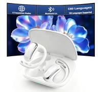 T25 Traducteur Vocal Instantané, 3-en-1 Ecouteur Traducteur Instantané avec 138 Langues 6 Modes, 45H, Bluetooth 5.4, pour Voyage, Affaires et Apprentissage (Blanc)