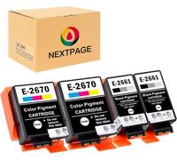 T2661 T2670 Lot De 4 Cartouches D'Encre Couleur 266 267 Pour Imprimante Epson Workforce Wf-100W Wf-110W[ENC942660]