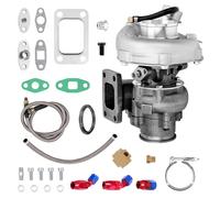 T3 T04E Turbo Turbocharger for 4 / 6 CYL + Oil RETURN / Feed Line Kit/