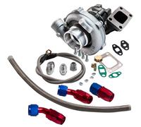 T3 T4 T04e Turbo Charger 0.5 A/R 0.63 T04e W/ Oil Inlet Line & Feed Return Lines