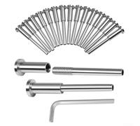 T316 Kit de matériel de système de garde-corps invisible en acier inoxydable pour poteaux 2 x 2, connecteurs d'extrémité filetés pour terrasse d'escalier avec extrémités à goujons, résistant à la