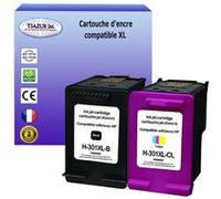 T3AZUR - 1+1 Cartouches d'encre compatibles remplace HP 301 301XL Noir+Couleur pour HP Officejet 2600, 2620, 2622, 2624 Noire+Couleur G