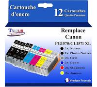 12 Cartouches compatibles avec Canon PGI-570, CLI-571 XL pour Canon Pixma TS8053, TS9050, TS9055 Noire + Couleur https://www.fnac.com/mp44830335/12-Cartouches-compatibles-avec-Canon-Pixma-TS8053-TS9050-TS9055-2Bk-2PBk-2C-2M-1Y-2GY-T3AZUR/w-4?oref=97778290-2664-55d2-6465-22228f310747
