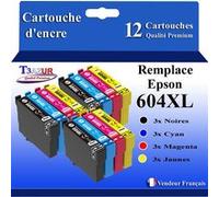 T3AZUR - 12x Cartouches compatibles avec Epson Expression Home XP-2200, XP-2205, XP-3200, XP-3205, XP-4200, XP-4205 Jaune G