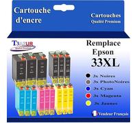 15 cartouches d'encre compatibles pour Epson XP7100, XP830, XP900 remplace Epson T33XL (33XL)-