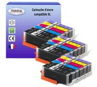 T3AZUR - 18 Cartouches compatibles avec Canon PGI-580, CLI-581 XL pour Canon pixma TR7550 TS8250 TS6150 TS8150 TS8151 TS8251 TR8550 TS6151 TS6200 TS6250 TS6251 TS705 TS9150 TS9550 TS9551 TS9551c TS825