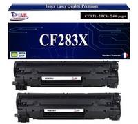 T3AZUR - 2 Toners compatibles type T3AZUR remplace HP CF283X / HP 83X Noir G