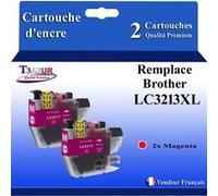 T3AZUR- 2x Cartouches compatibles avec Brother LC3213 XL Magenta pour Brother MFC-J491DW, MFC-J497DW, MFC-J890DW, MFC-J895DW Magenta G