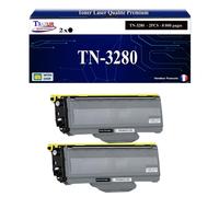 T3AZUR - 2x Toners compatibles avec Brother TN3280, TN3230 pour Brother DCP-8070, DCP-8070D, DCP-8080DN, DCP-8085DN - 8 000 pages