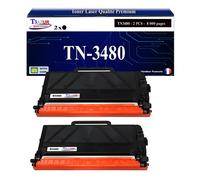 T3AZUR- 2x Toners compatibles avec Brother TN3480, TN3430 pour Brother MFC-L5700DN, MFC-L5750DW, MFC-L6800DW - 8 000 pages