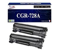 T3AZUR -2X Toners compatibles avec Canon 728 (3500B002) pour Canon MF4580, MF4580DN, MF4730, MF4750, MF4780W, MF4870DN, MF4890DW
