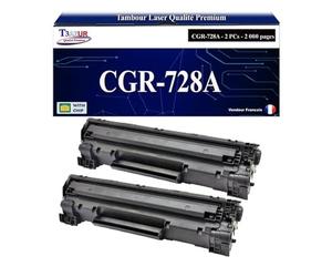 T3AZUR -2X Toners compatibles avec Canon 728 (3500B002) pour Canon MF4580, MF4580DN, MF4730, MF4750, MF4780W, MF4870DN, MF4890DW
