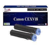 T3AZUR -2x Toners compatibles avec Canon CEXV18 (0386B002) pour Canon IR1018, IR1020, IR1022, IR1024 Noir