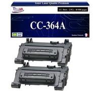 T3AZUR -2x Toners compatibles avec HP CC364A / CE390A (64A/90A) pour HP Laserjet M601, M601DN, M601N, M602, M602DN, M602N Noir G