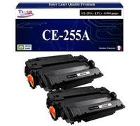 T3AZUR -2x Toners compatibles avec HP CE255A (55A) pour HP LaserJet Enterprise 500 MFP M521DN, M521DW, M525, M525C, M525DN, M525F Noir G