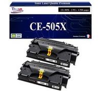 T3AZUR -2x Toners compatibles avec HP CE505X (05X) pour HP LaserJet P2050, P2050D, P2055, P2055D, P2055DN, P2055X Noir G