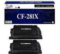 T3AZUR -2x Toners compatibles avec HP CF281X (81X) pour HP LaserJet Enterprise LaserJet Enterprise M630z, M605dn, M605n, M605x, M606dn, M606x, M630dn, M630f, M630h Noir G