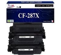 T3AZUR - 2x Toners compatibles avec HP CF287X (87X) pour HP LaserJet Pro M501, M501dn, M501n Noir G