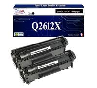 T3AZUR -2X Toners compatibles avec HP Q2612X (12X) pour HP Laserjet 3015, 3020, 3030, 3050, 3052, 3055, M1005, M1005MFP, M1300MFP, M1319MFP