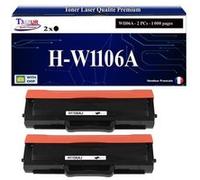 T3AZUR -2x Toners compatibles avec HP W1106A (106A) pour HP Laser 107a, 107r, 107w, Laser MFP 135ag, 135wg, 137fnw, 137fwg Noir G