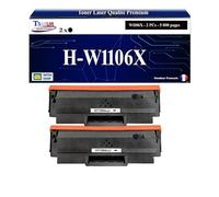 T3AZUR -2X Toners compatibles avec HP W1106X (106X) pour HP Laser 107a, 107r, 107w, Laser MFP 135ag, 135wg, 137fnw, 137fwg