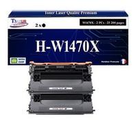 T3AZUR -2x Toners compatibles avec HP W1470X (147X) pour HP LaserJet Enterprise Flow MFP M634h, M635z, M636z Noir G
