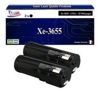 T3AZUR -2x Toners compatibles avec Xerox WorkCentre 3655 (106R02740/106R02738/106R02736) - Noir Noir