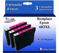 T3AZUR - 3x Cartouches compatibles avec Epson 603XL, 603 XL (série etoile de Mer) - Magenta Magenta G