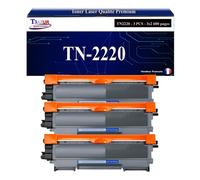 T3AZUR - 3x Toners compatibles avec Brother TN2220, TN2010 pour Brother MFC-7360N, DCP-7055, HL-2130, MFC-7460DN, HL-2240, HL-2240D, HL-2250DN, FAX-2840, FAX-2940 - 2600 pages