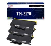 T3AZUR - 3x Toners compatibles avec Brother TN3170 pour Brother MFC-8460, MFC-8460N, MFC-8860DN, MFC-8870DW Noir - 8 000 pages