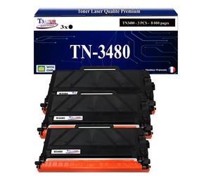 T3AZUR- 3x Toners compatibles avec Brother TN3480, TN3430 pour Brother MFC-L5700DN, MFC-L5750DW, MFC-L6800DW - 8 000 pages