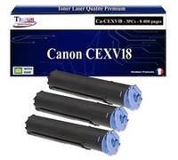 T3AZUR -3x Toners compatibles avec Canon CEXV18 (0386B002) pour Canon IR1018, IR1020, IR1022, IR1024 Noir