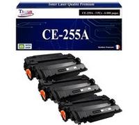 T3AZUR -3x Toners compatibles avec HP CE255A (55A) pour HP LaserJet Enterprise P3010, P3011, P3015, P3015D, P3015DN, P3015X Noir G