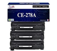 T3AZUR - 3X Toners compatibles avec HP CE278A (78A) pour HP Laserjet Pro M1530, M1536, M1536DNF, P1560, P1566, P1606DN