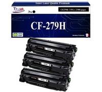 T3AZUR -3x Toners compatibles avec HP CF279A XL (79A) pour HP LaserJet Pro M12a, M12w, M26a, M26nw Noir G
