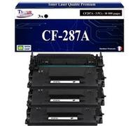 T3AZUR - 3x Toners compatibles avec HP CF287A (87A) avec HP LaserJet Enterprise M506, M506dh, M506dn, M506n, M506x, M506xh Noir G
