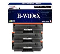 T3AZUR -3X Toners compatibles avec HP W1106A (106A) pour HP Laser 107a, 107r, 107w, Laser MFP 135ag, 135wg, 137fnw, 137fwg