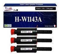 T3AZUR -3x Toners compatibles avec HP W1143A (143A) pour HP Neverstop Laser 1001nw, Neverstop Laser MFP 1201n, 1202nw, 1202w Noir G