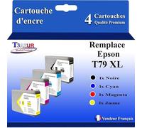 T3AZUR 4 Cartouches Compatibles pour Epson WF5110DW, WF5190DW, WF5690DWF remplace Epson T7911 T7912 T7913 T7914