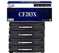 T3AZUR - 4 Toners compatibles type T3AZUR remplace HP CF283X / HP 83X Noir G