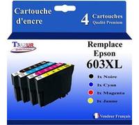 T3AZUR - 4x Cartouches compatibles avec Epson Expression Home XP-3100, XP-3105, XP-3150, XP-3155 G