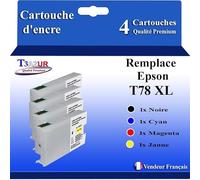 T3AZUR- 4X Cartouches Compatibles avec Epson T78XL T79XL remplace Epson Workforce Pro WF-5110DW WF-5190DW WF-5620DWF WF-5690DWF