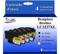 T3AZUR - 4x Cartouches compatibles Brother HL-J6000DW, HL-J6100DW, HL J6000DW, HL J6100DW, LC3237 XL